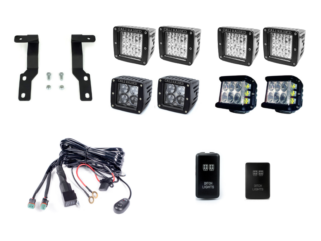 Low Profile LED Ditch Light Brackets Kit For 2005-2015 Toyota Tacoma