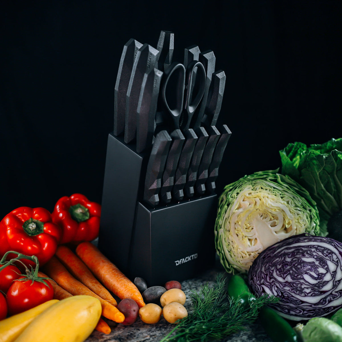 Boulder Series 15 Piece Cutlery Set // Black