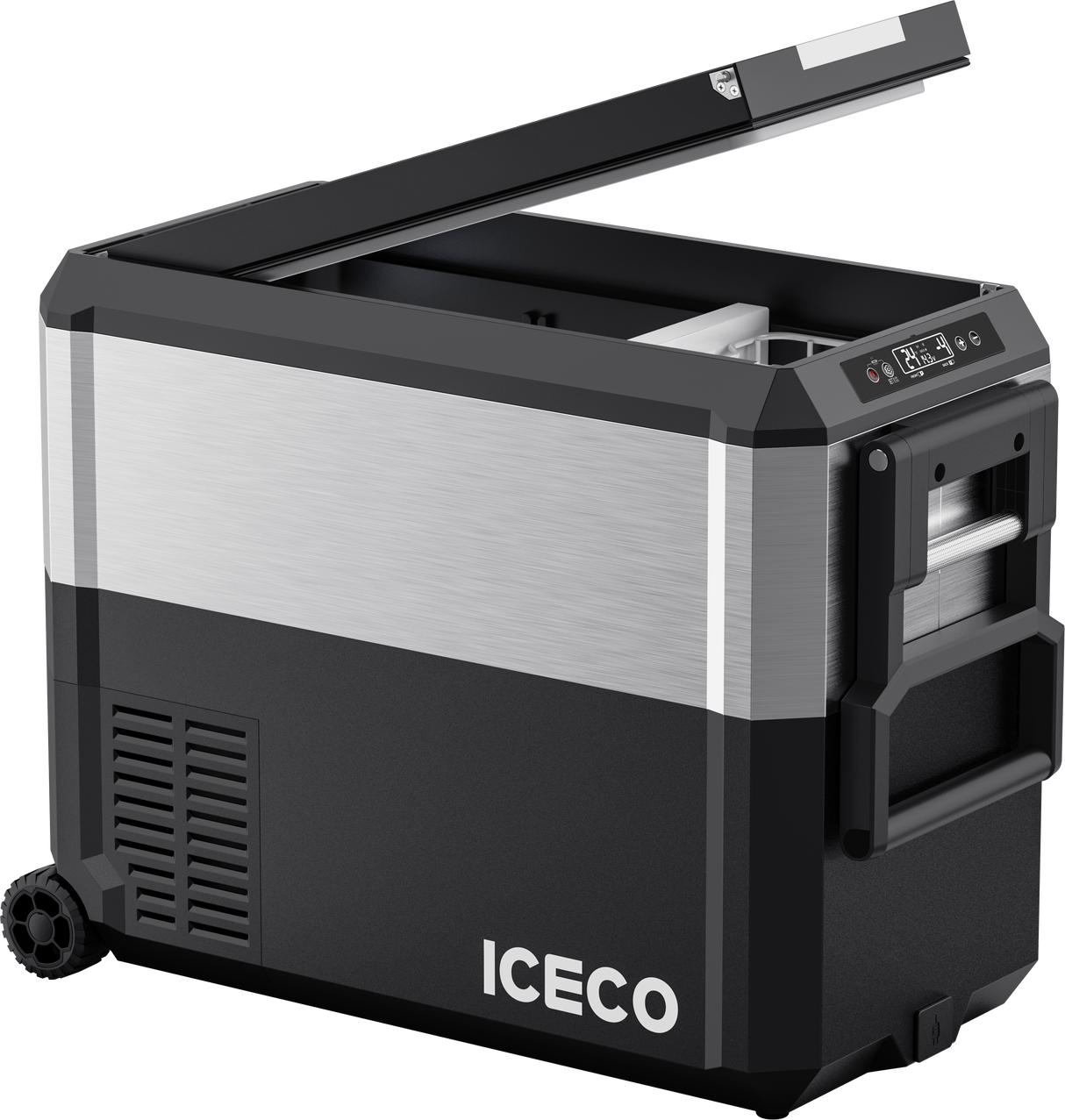 JP50 Pro Dual Zone Wheeled Portable Freezer With Cover - Silver | ICECO | 50 LT