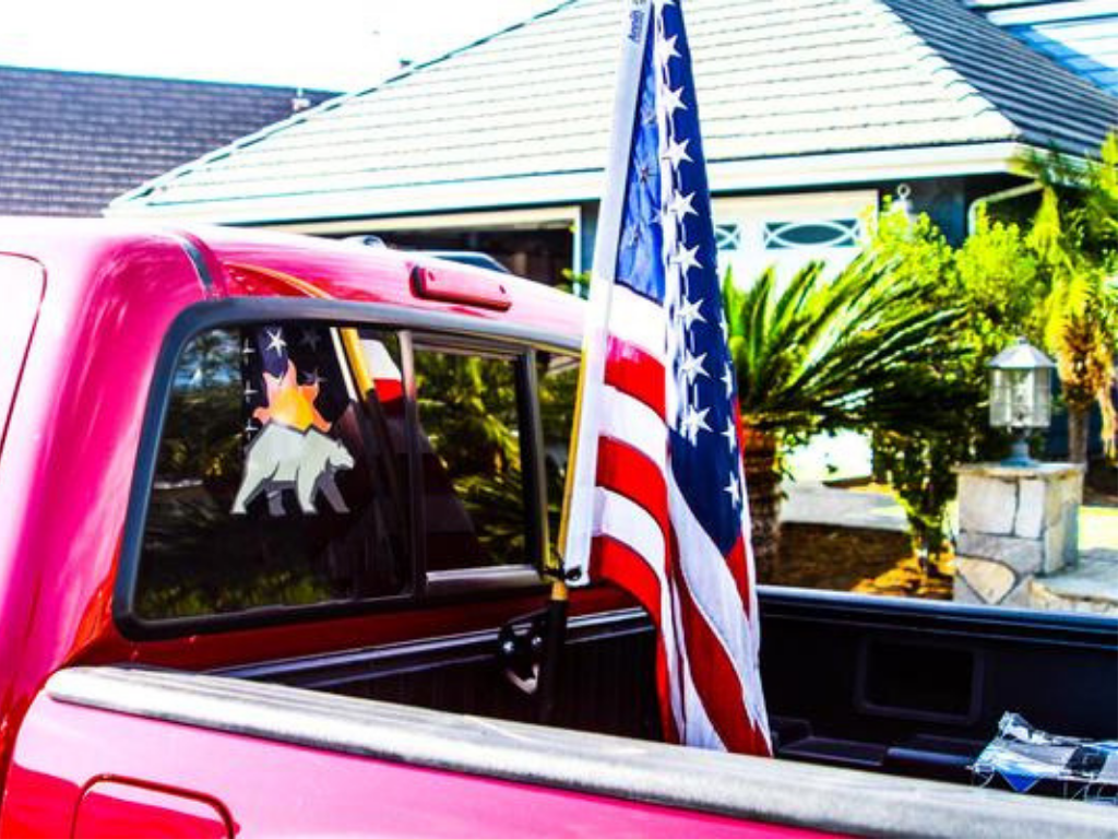 BED RAIL FLAG POLE MOUNT For Toyota Tacoma & Tundra
