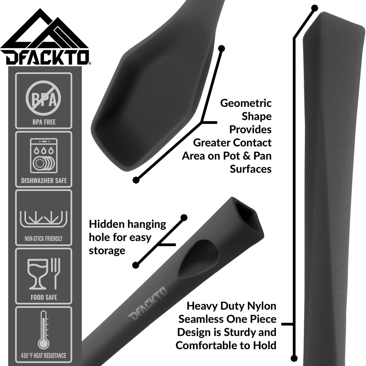 6 Piece Heavy Duty Kitchen Utensil Set // Black