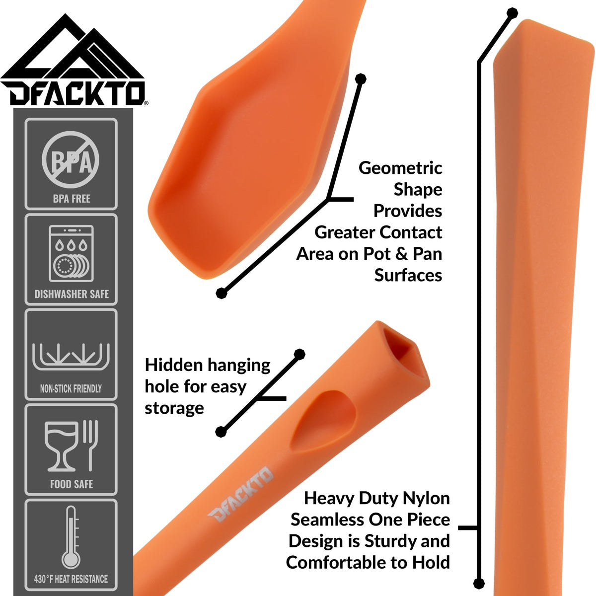 6 Piece Heavy Duty Kitchen Utensil Set // Orange