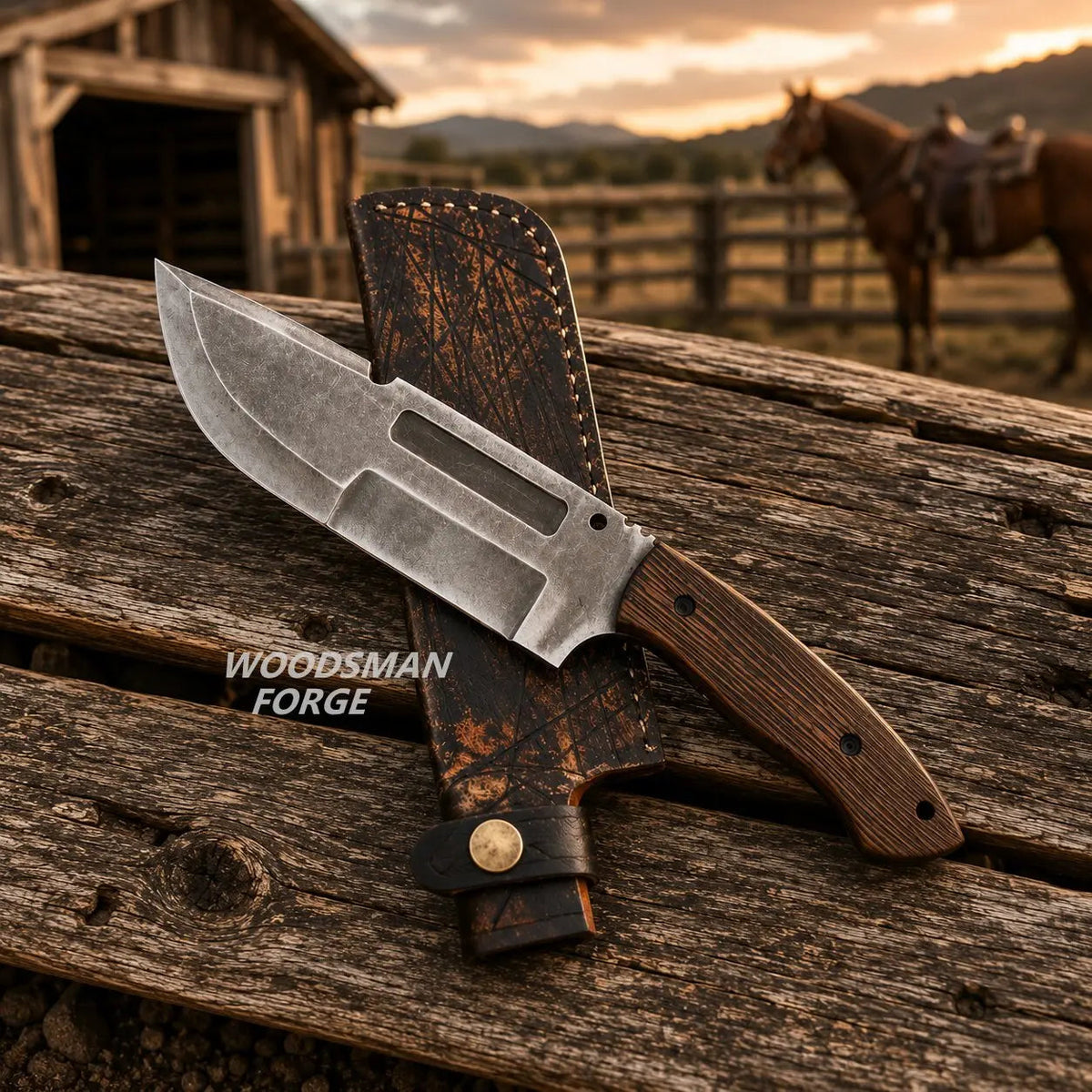Blackthorn D2 Bowie Knife – Handmade D2 Steel Bowie Knife with Wenge Wood Handle
