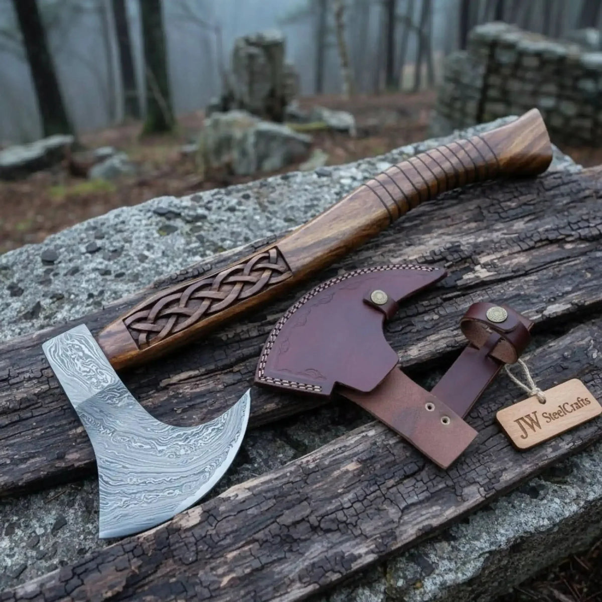 Handmade Damascus Steel Tomahawk Axe