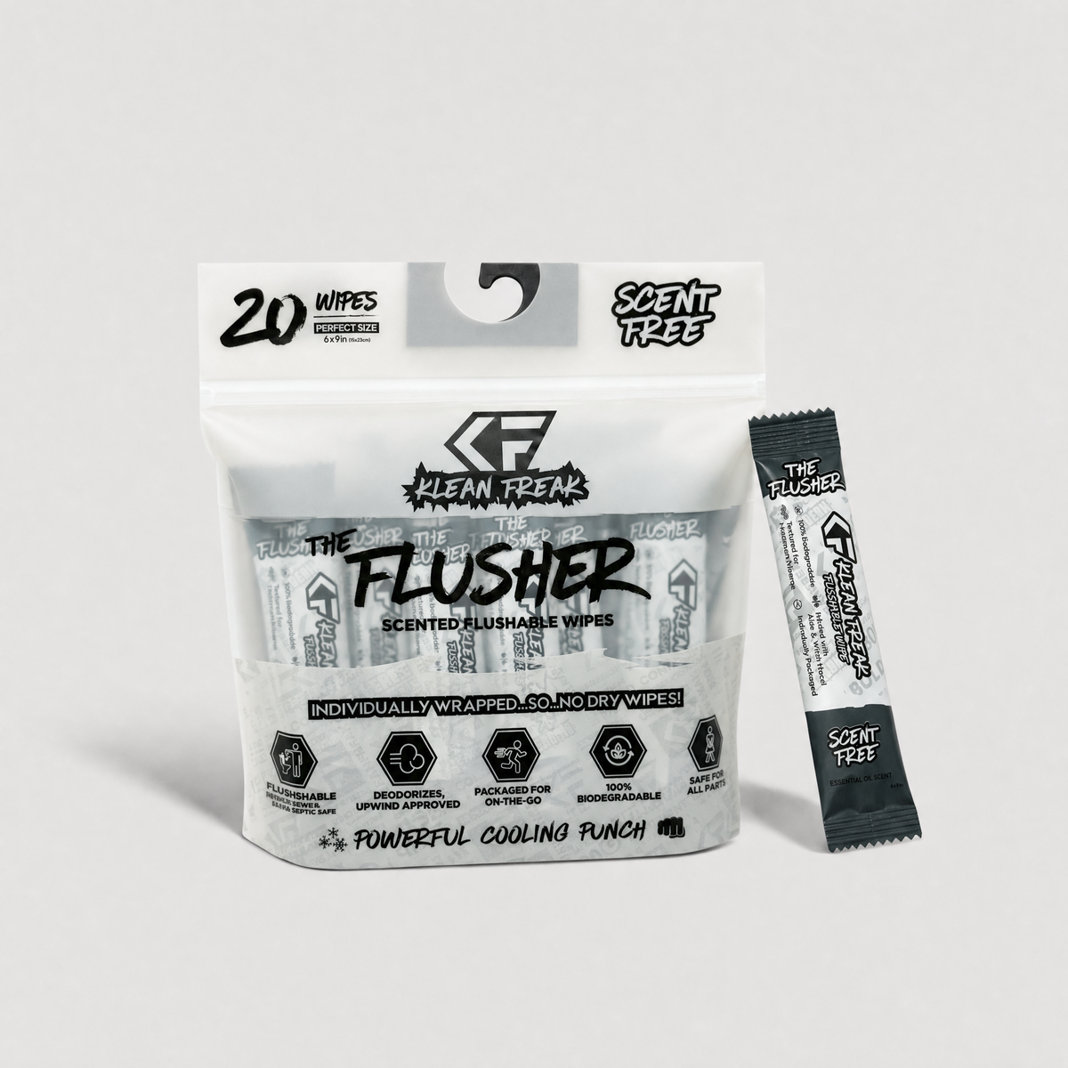The Flusher 20 Pack - Flushable Wipes