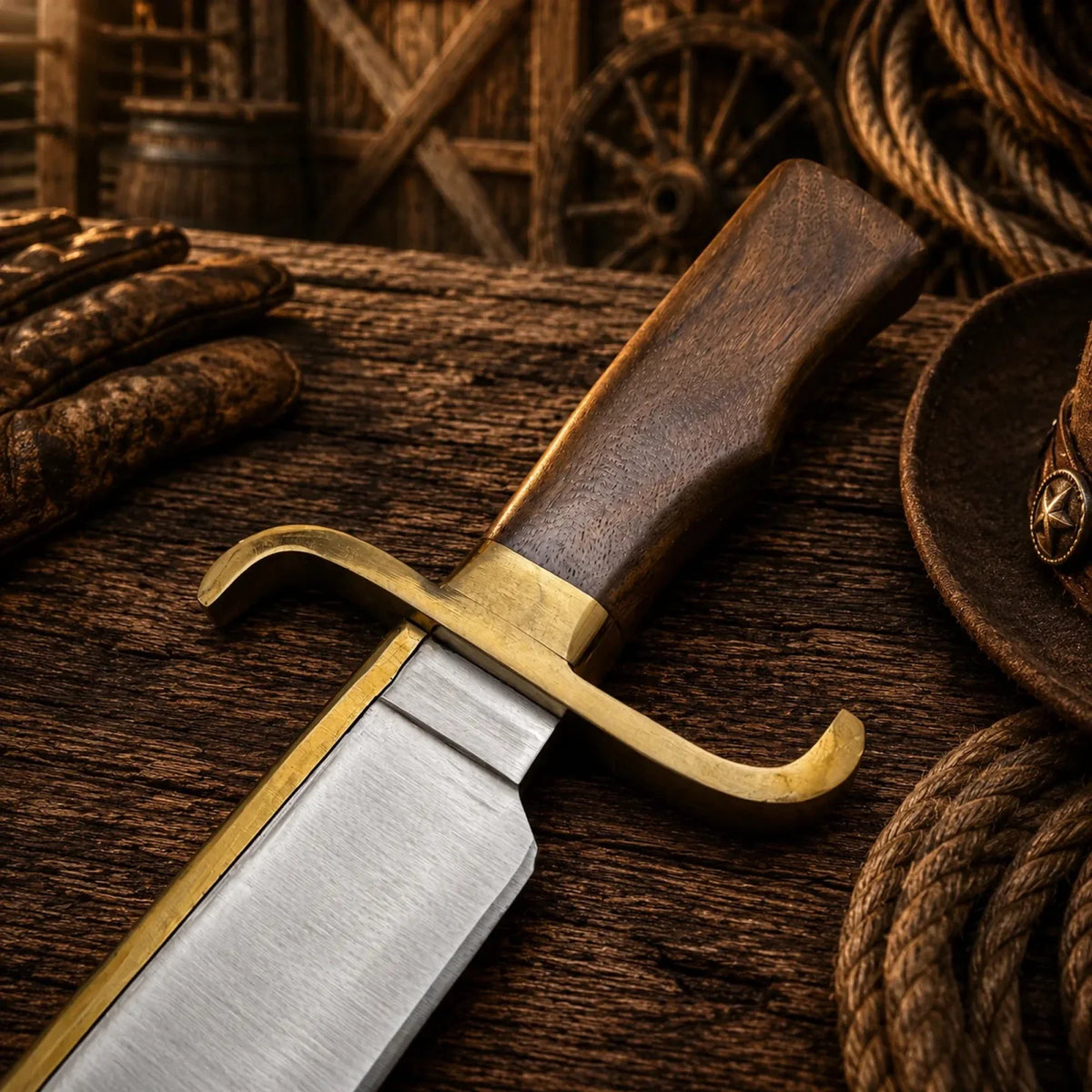 Notorious Musso Bowie Knife – D2 Steel Rose Wood Handle