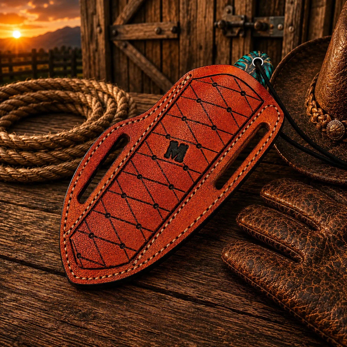 Pinecone Cowboy Working Knife – Damascus Steel 3.5" Blade