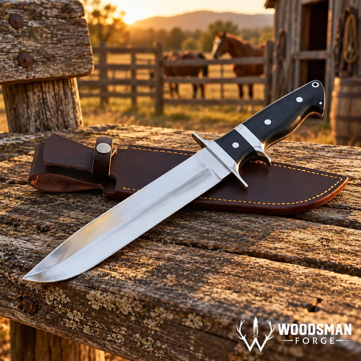 Frontiermark Pioneer Bowie Knife – High Carbon Stainless Steel & Micarta