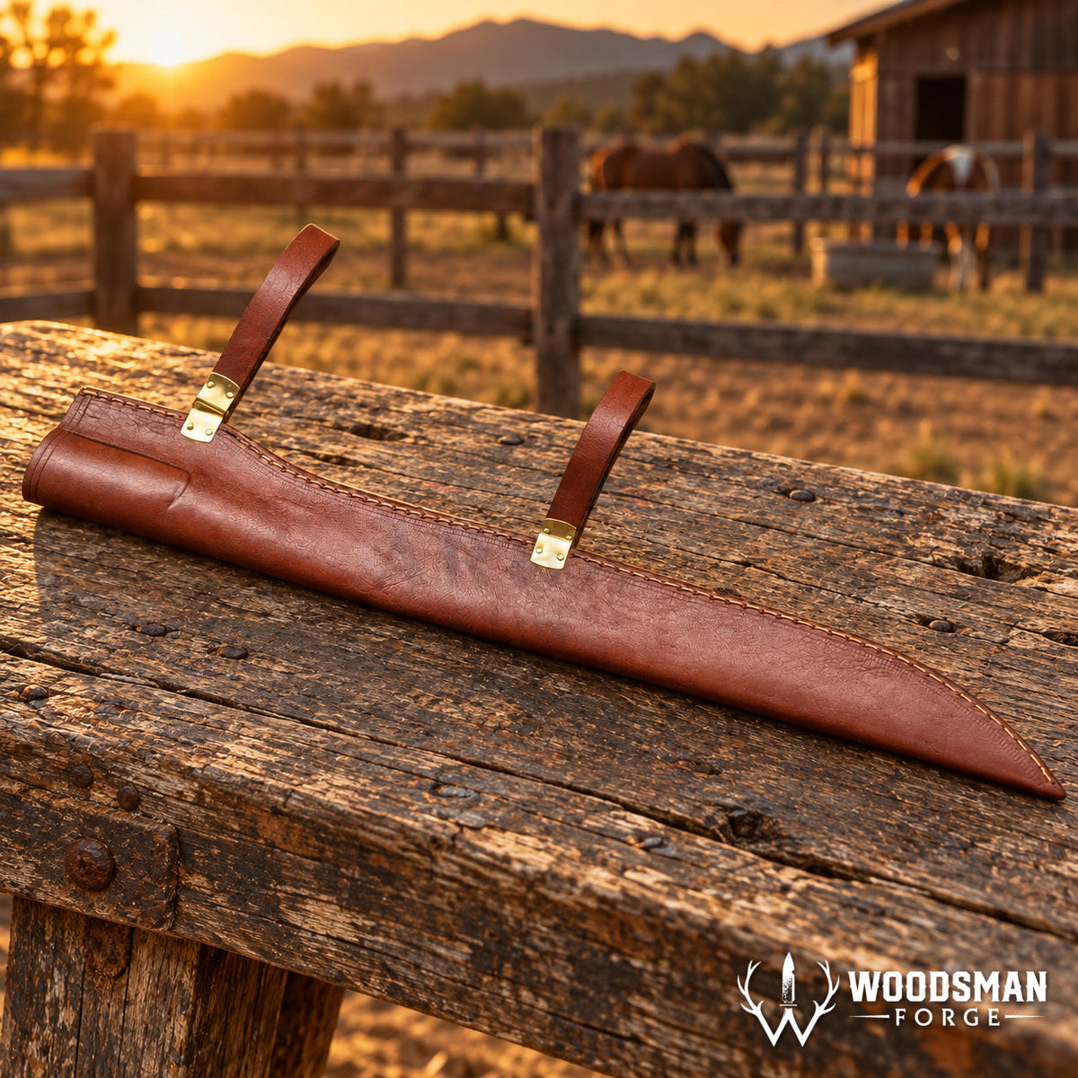 Northwood Longreach™ Long Seax Knife – 1040 Carbon Steel, Walnut Handle & Leather Scabbard