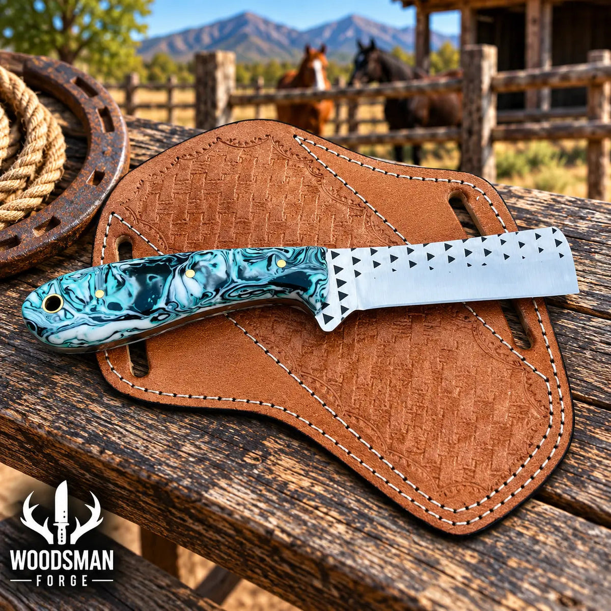 Dustfang Rasp Steel Cowboy Bull Cutter Knife – Resin Handle