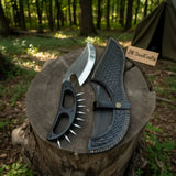 Handmade Persian-Inspired Hawkbill Knife with Black Micarta Handle Carbon Steel Blade