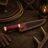 Outback Legend Bowie Knife – D2 Steel With Resin & Stacked Leather Handle
