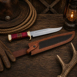 Outback Legend Bowie Knife – D2 Steel With Resin & Stacked Leather Handle