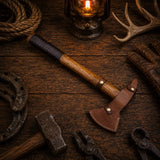 Handmade Tomahawk Axe Black Hawk with Belt Leather Sheath