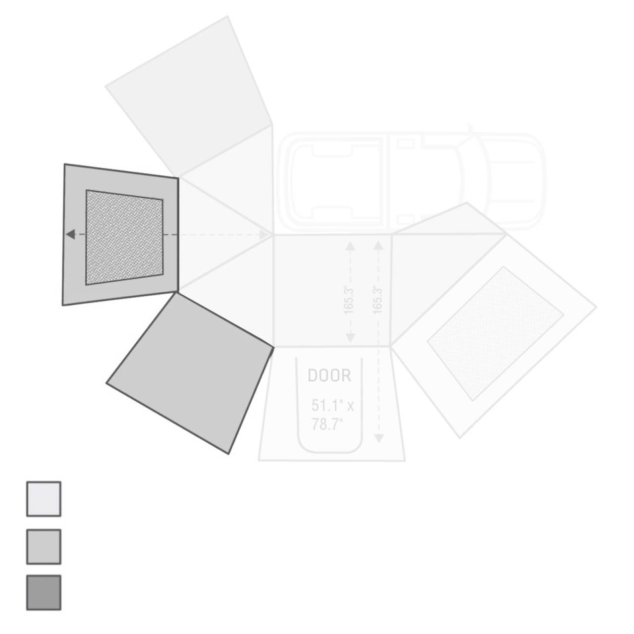 Nomadic Awning 270 Awning Side Wall - Shop Now Overland Vehicle Systems