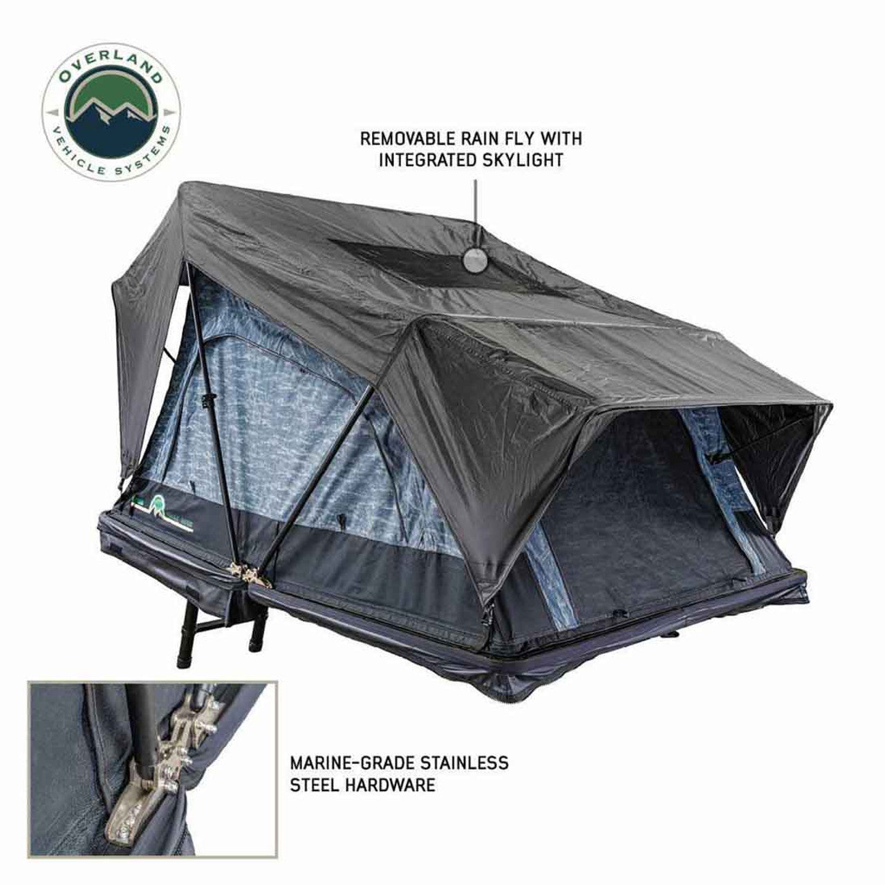 XD Sherpa Solo - Soft Sided Roof Top Tent, 1 Person, Grey Body and Black Rainfly Overland Vehicle Systems