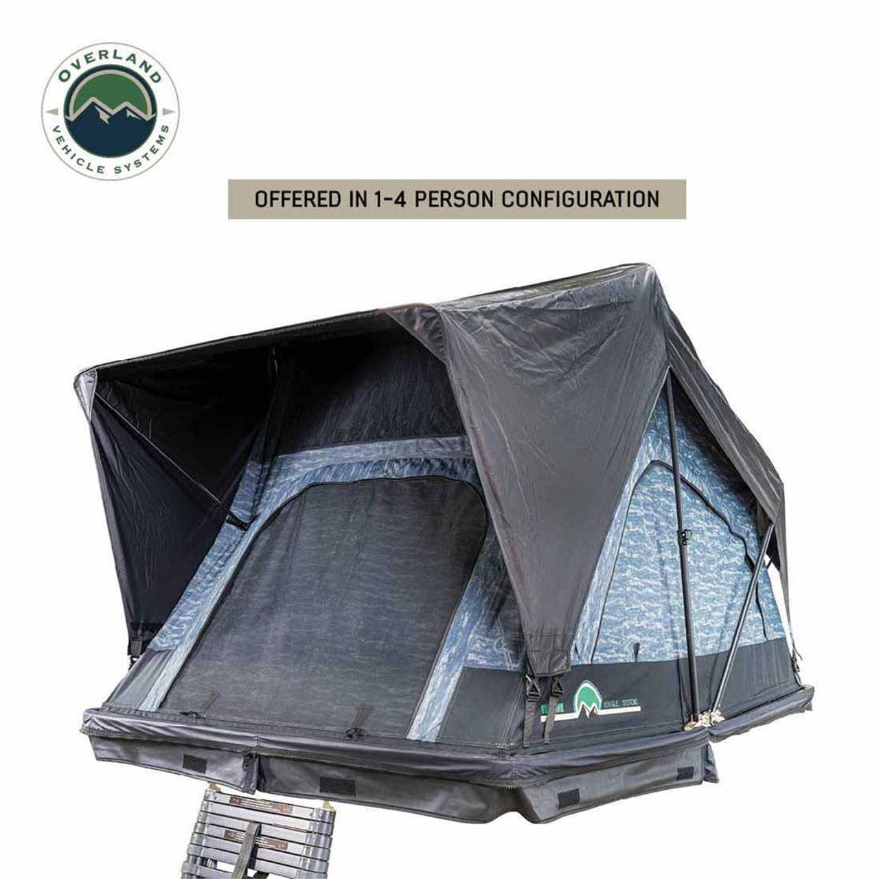 XD Sherpa Solo - Soft Sided Roof Top Tent, 1 Person, Grey Body and Black Rainfly Overland Vehicle Systems