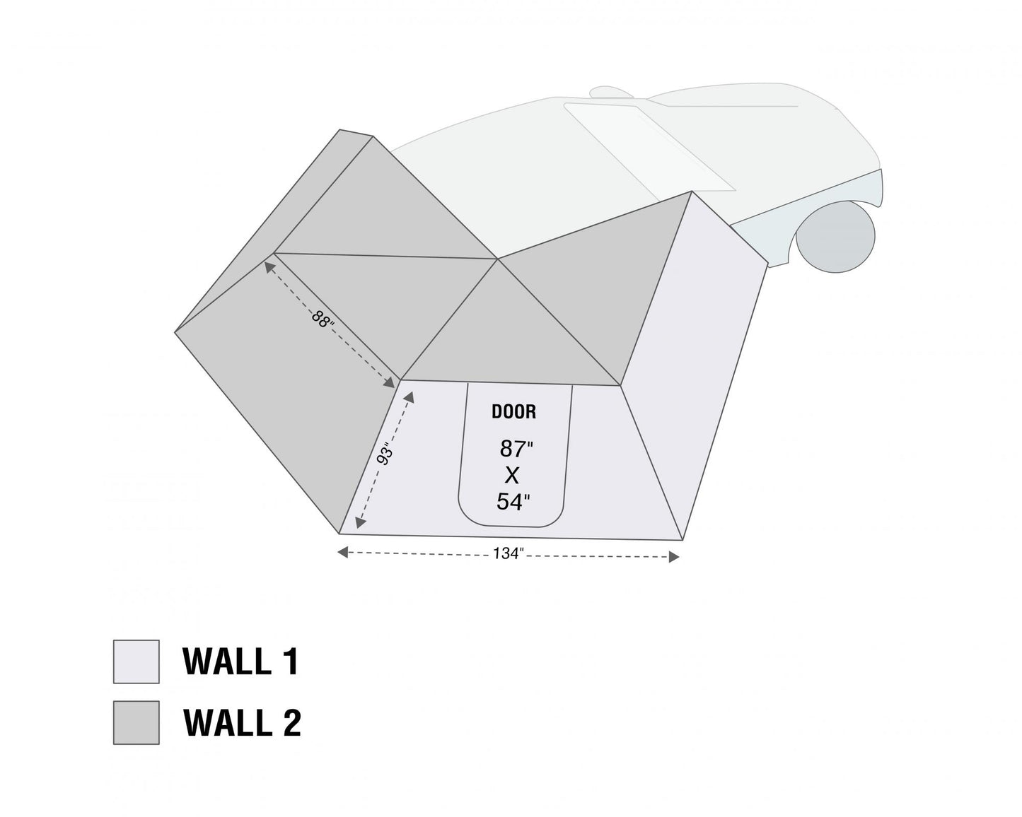 Nomadic 270 LT Awning Wall 1 Passenger Side Overland Vehicle Systems