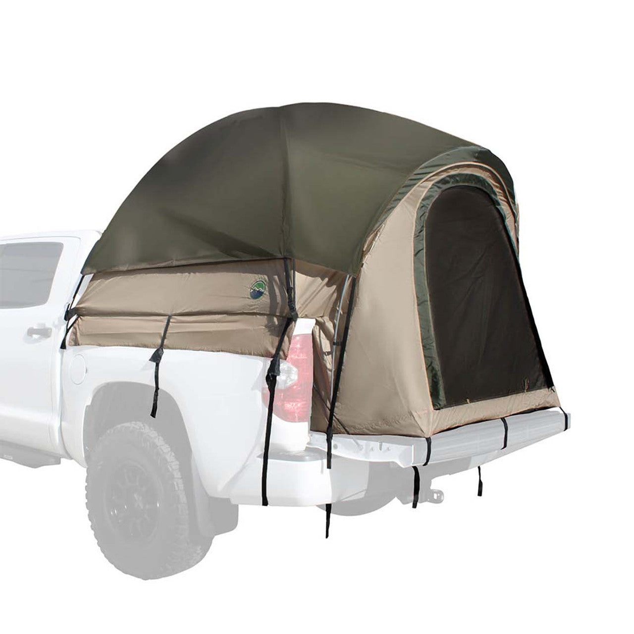 LD TACT - Bed Tent Mid Size 5.0-5.2 Foot, Tan Body and Green Rainfly Overland Vehicle Systems