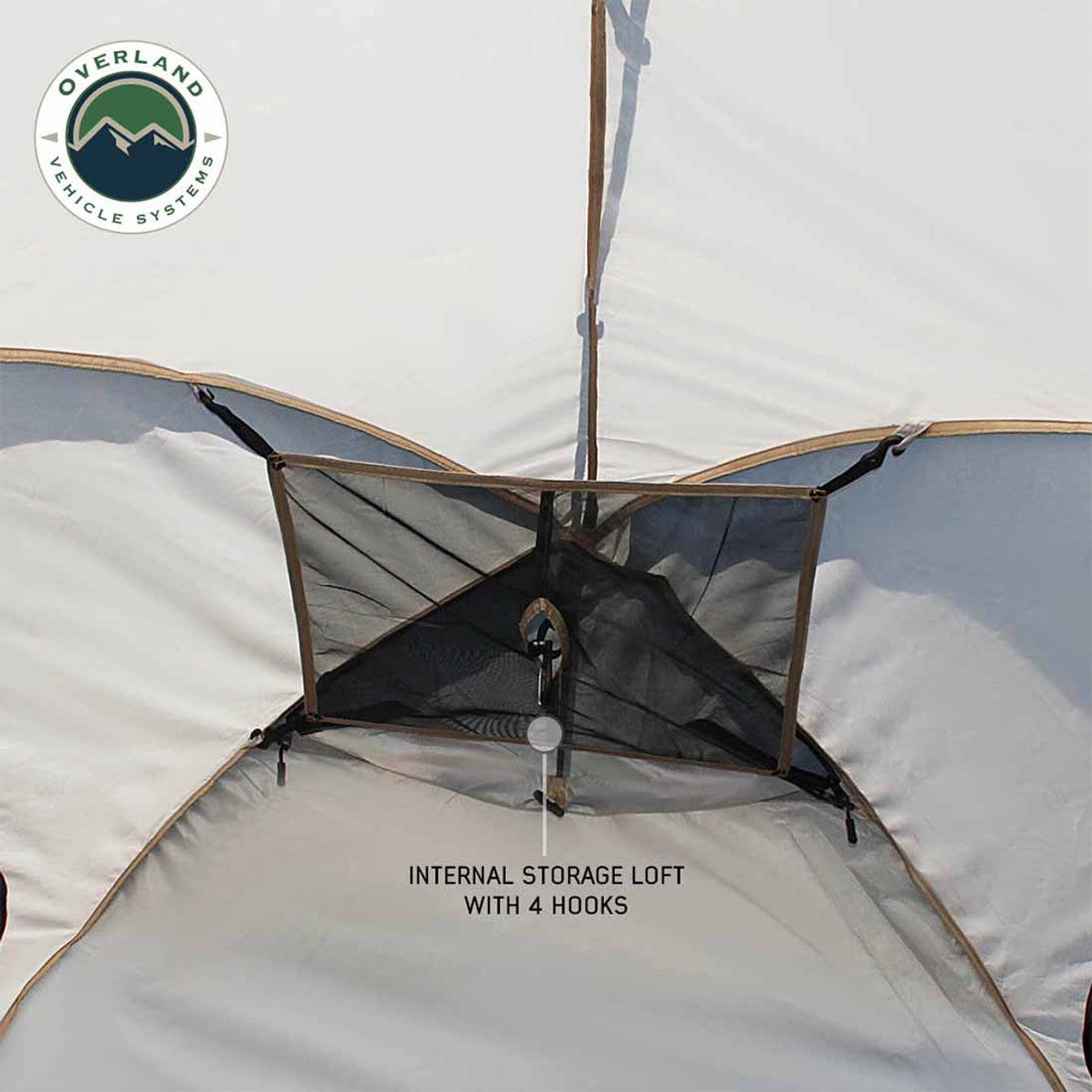 LD TACT - Bed Tent Mid Size 5.0-5.2 Foot, Tan Body and Green Rainfly Overland Vehicle Systems