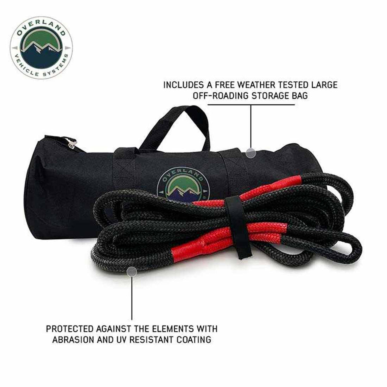 Brute Kinetic Recovery Rope 5/8 Inch x 20 Foot With Storage Bag Overland Vehicle Systems