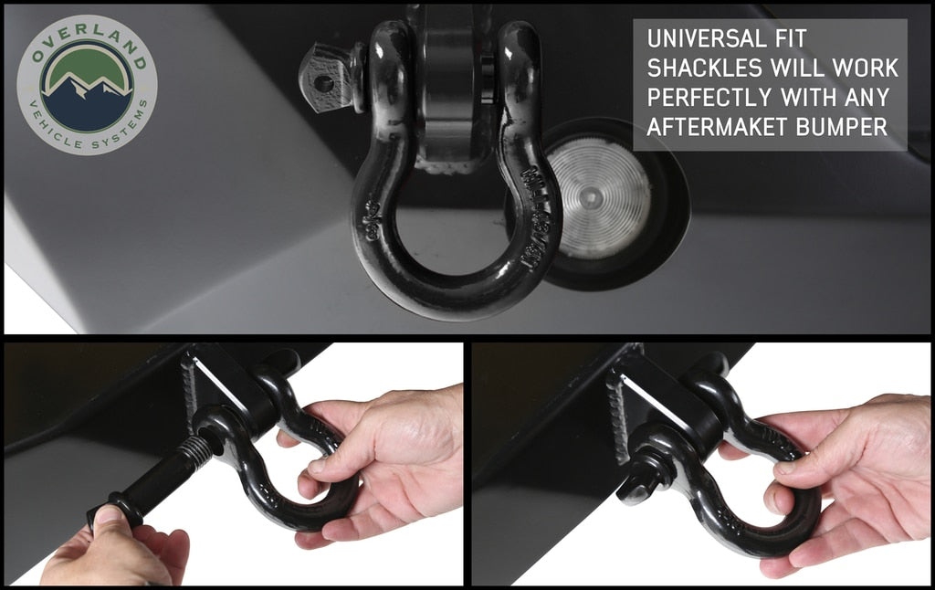 Recovery Shackle 19010201 3/4 4.75 Ton Black Sold In Pairs Overland Vehicle Systems