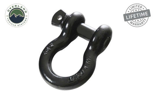 Recovery Shackle 3/4 Inch 4.75 Ton Steel Gloss Black Overland Vehicle Systems