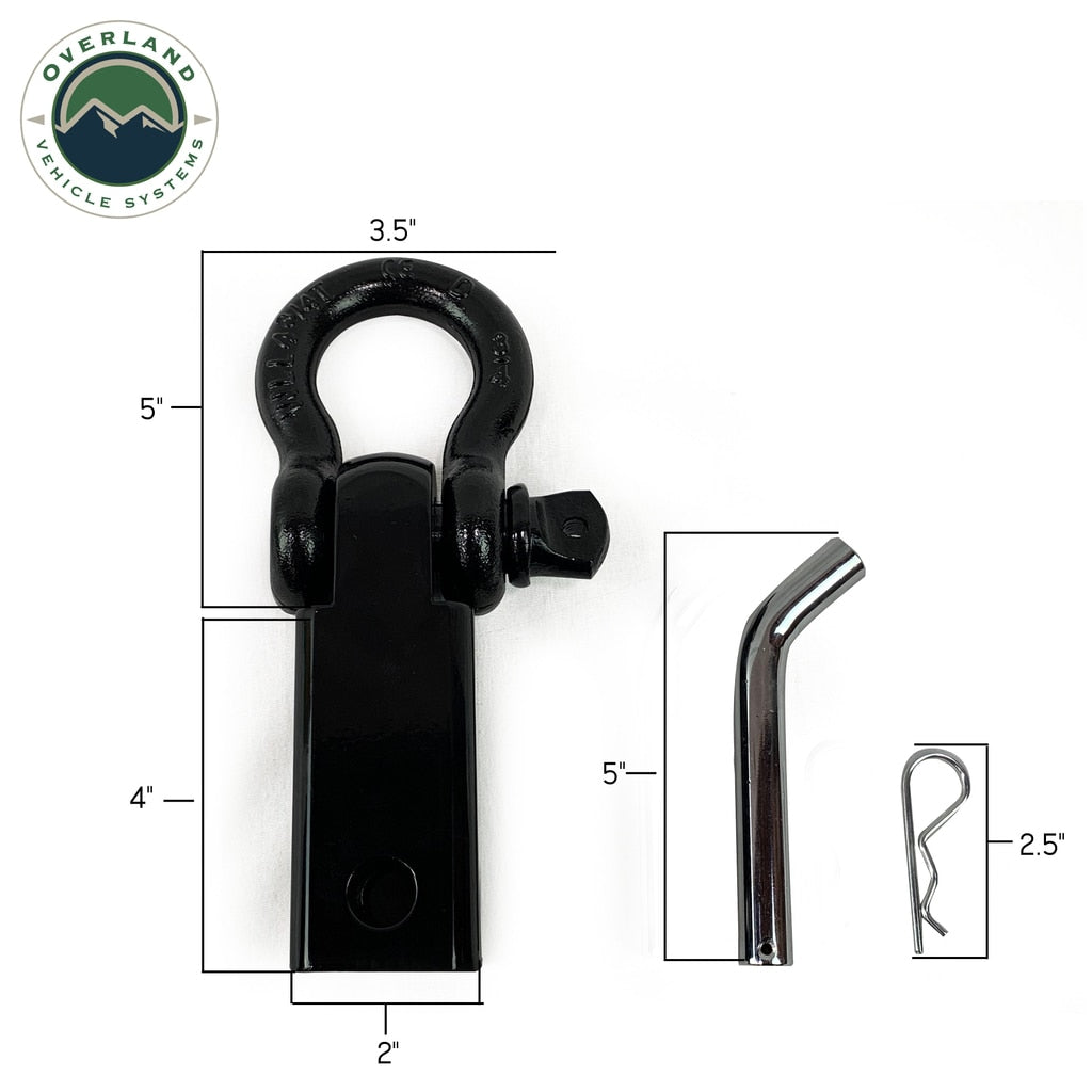 Receiver Hitch D-Ring Receiver Mount Recovery Shackle Overland Vehicle Systems