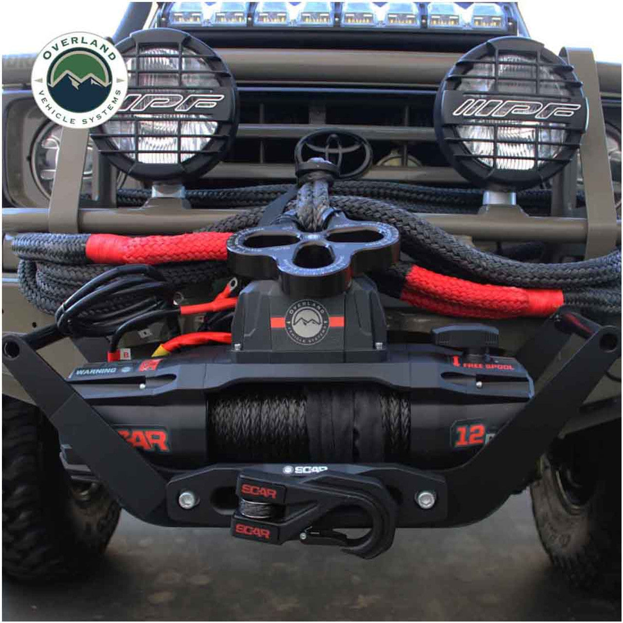 SCAR 12P - 12,000 lb. Winch With Synthetic Rope and Wireless Remote Overland Vehicle Systems