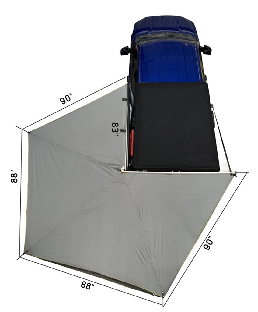 Freestanding 270 LT Degree Awnings With Walls Driver Side Overland Vehicle Systems