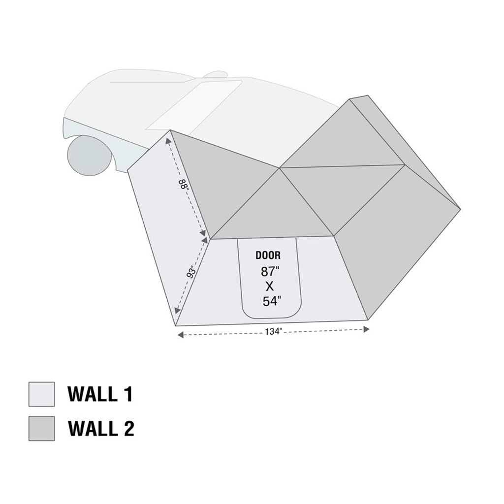 Freestanding 270 LT Degree Awnings With Walls Driver Side Overland Vehicle Systems