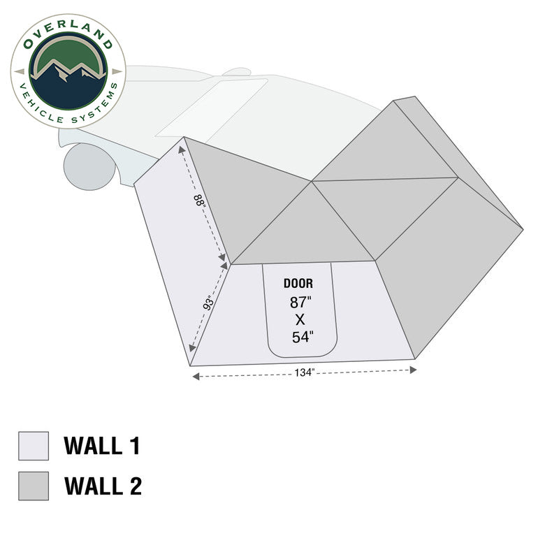 Nomadic 270 Awning Wall 2-Piece Kit for Driver Side Overland Vehicle Systems