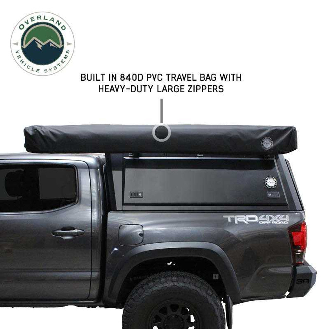 XD Nomadic 270 - Awning, Lights, Black Out, Wall Kit, Passenger Side, Black Body, Black Trim and Black Travel Cover Overland Vehicle Systems