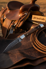 Rosewood Folding Knife 7.5" Handmade Damascus Steel Traditional Pocket Knife