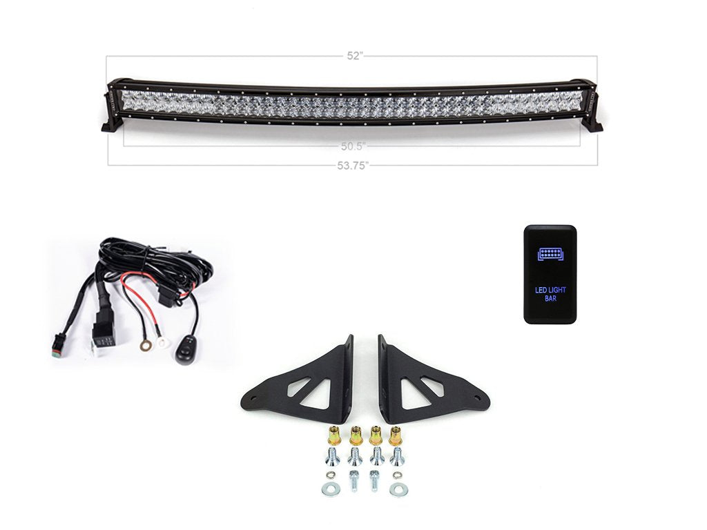 52" Curved LED Light Bar Roof Brackets Kit For 2003-2024 Toyota 4Runner