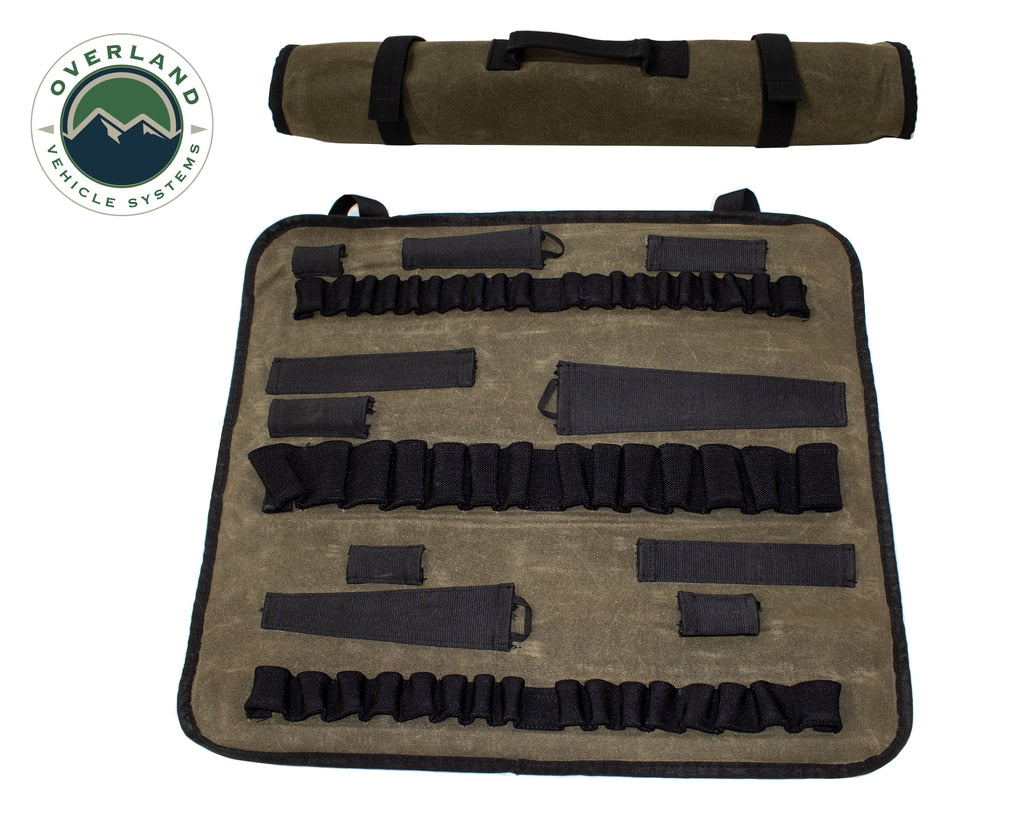 Rolled Socket Organizer Storage Bag - #16 Waxed Canvas Overland Vehicle Systems