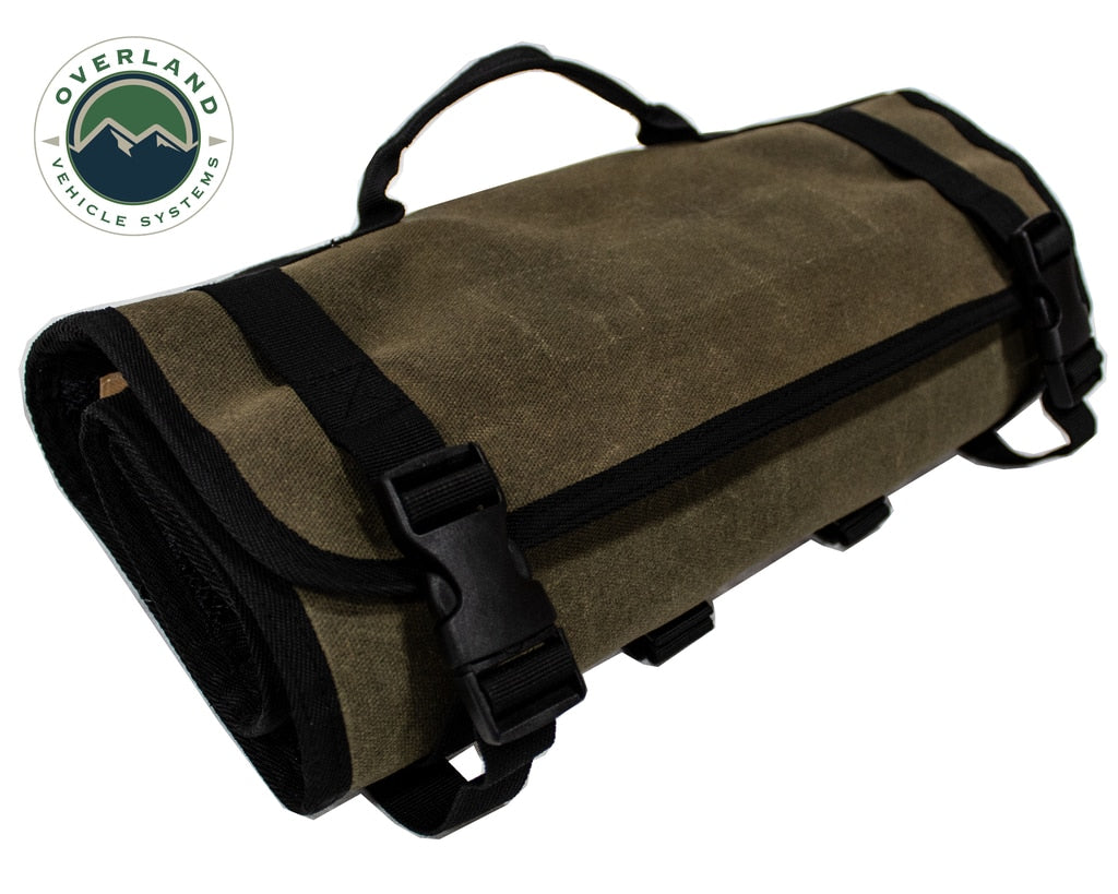 First Aid Bag Rolled Brown 16 Lb Waxed Canvas Canyon Bag Overland Vehicle Systems