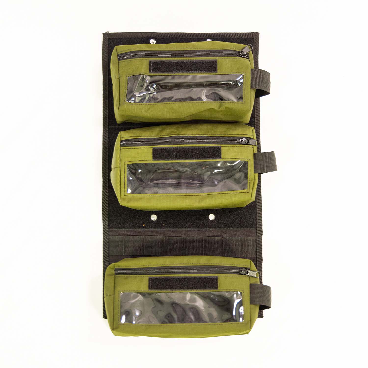 Up-Cycled 90L Organizing Kit Panel + Three Pouches (Fits 90L Lid)