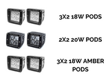 LED Fog Light Pod Replacements Brackets Kit For 2014-2024 Toyota 4Runner