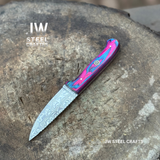 Twilight Resin Bushcraft Knife 8" Pink & Blue Pakka Wood Handle | JW SteelCrafts