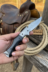 Ironclad Tanto Folder 8" Handmade High-Carbon Steel Micarta Handle