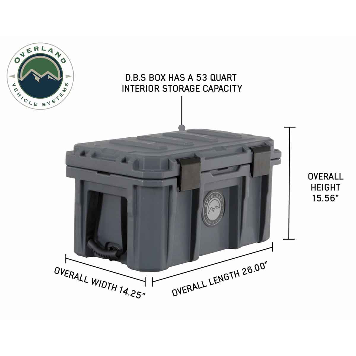 D.B.S. - Dark Gray 53 QT Dry Box with Drain, and Bottle Opener Overland Vehicle Systems