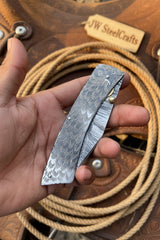 Forgehammer Folder Knife 8" Handmade All-Steel Damascus Liner Lock
