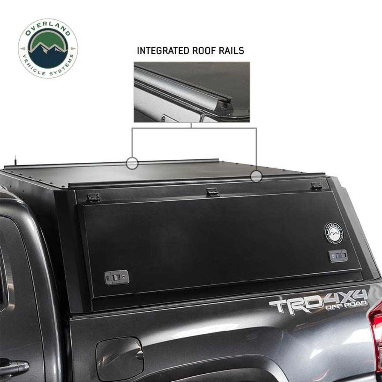 Expedition Truck Cap W/Full Wing Doors, Front and Rear Windows and 3rd Brake Light 2016-2023 Toyota Tacoma 5 Foot Bed Overland Vehicle Systems