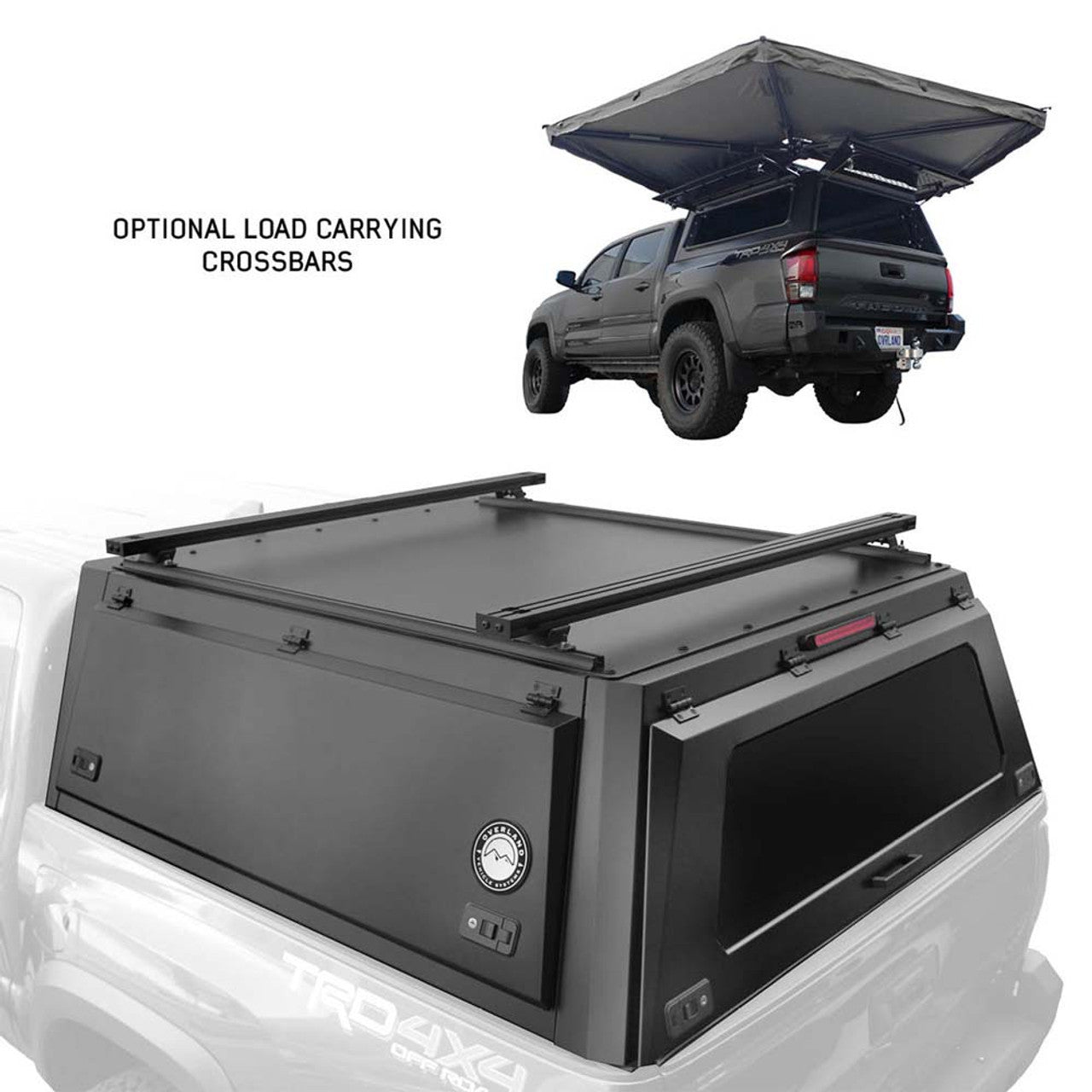 Expedition Truck Cap W/Full Wing Doors, Front and Rear Windows and 3rd Brake Light 2016-2023 Toyota Tacoma 5 Foot Bed Overland Vehicle Systems