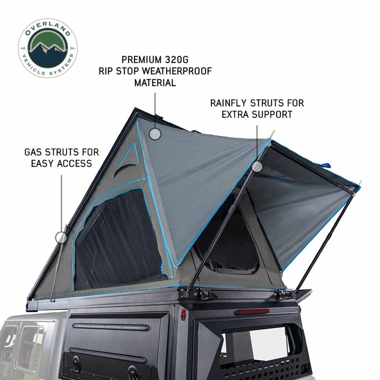 MagPak Camper W/Tent, Lights, Rear Molle Panel, Side Tie Downs, Front and Rear Windows 14-24 GM Colorado 5 Foot Bed Overland Vehicle Systems