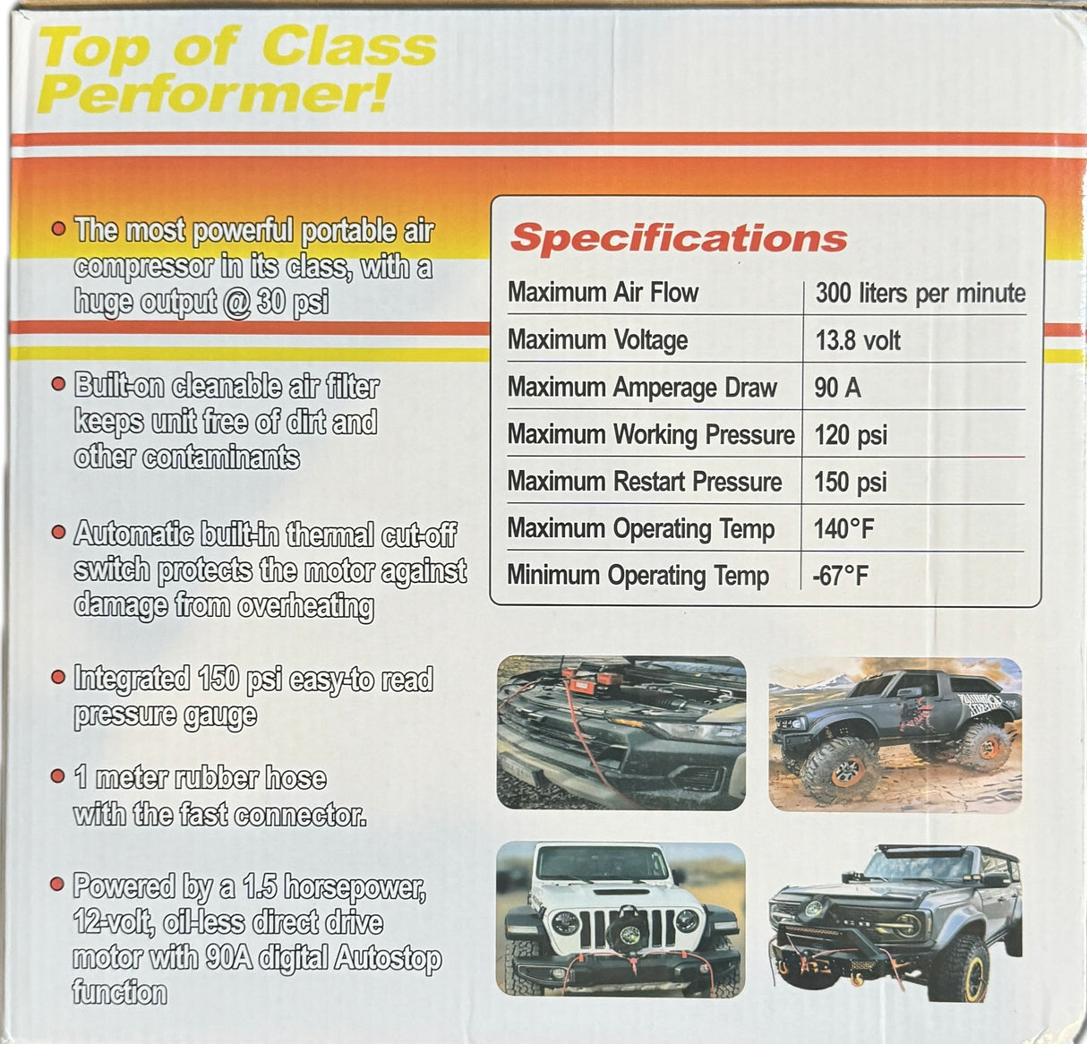 $350-$385 Digital Combo Pac 300LPM 12V Twin Cylinder Heavy Duty Offroad, Overland Air Compressor