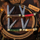 Ranchfold Pocket Folding Knife Set 7.5" Handmade Set of 4