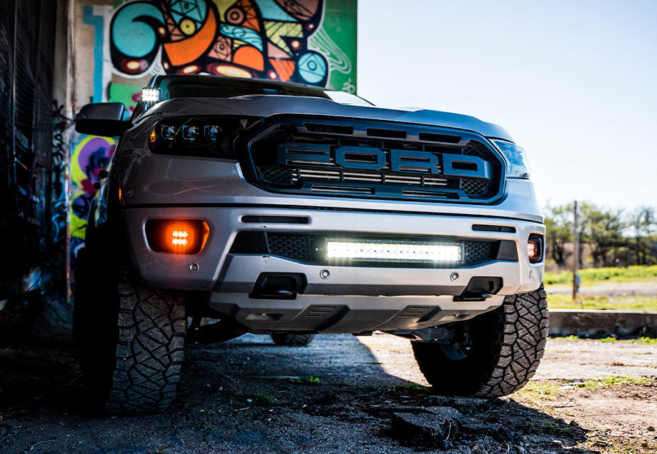 22" Bumper Hidden LED Light Bar Brackets Kit For 2019-2022 Ford Ranger