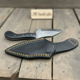 Handmade Tanto Hunting Knife with Black Micarta Handle